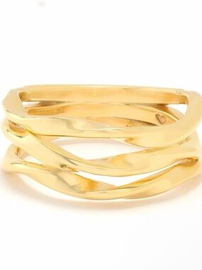 Christian James By Scott Grimes Sterling Silver 14K Gold Clad 3 Band Ripple Ring